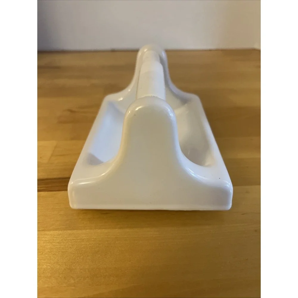 Vintage Ceramic Toilet Paper Holder Glossy White With Paper Roller Japan